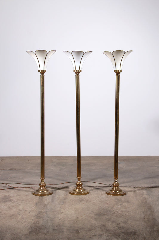 Hollywood Regency Trumpet Floor Lamps, 1970s French Design
