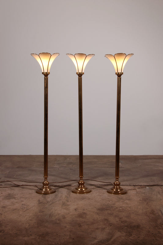 Hollywood Regency Trumpet Floor Lamps, 1970s French Design