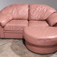 Vintage Italian Lounge Set – 4-Piece Rose Pink Leather (1970s)
