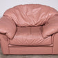 Vintage Italian Lounge Set – 4-Piece Rose Pink Leather (1970s)
