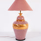 Large Italian Vintage Porcelain Lamp with Gold Detail