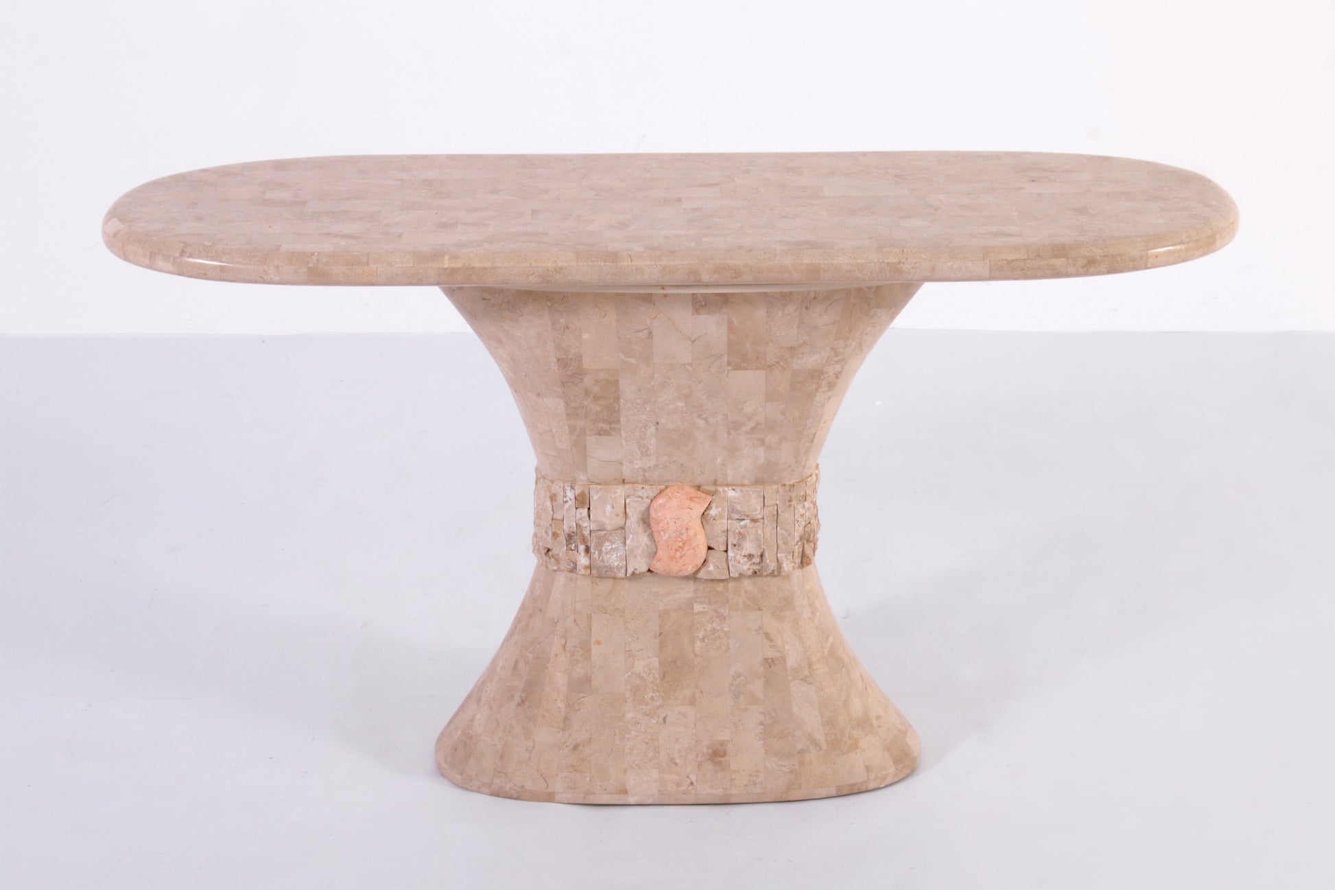 Vintage Postmodern Creamy Console Table with Regency Details