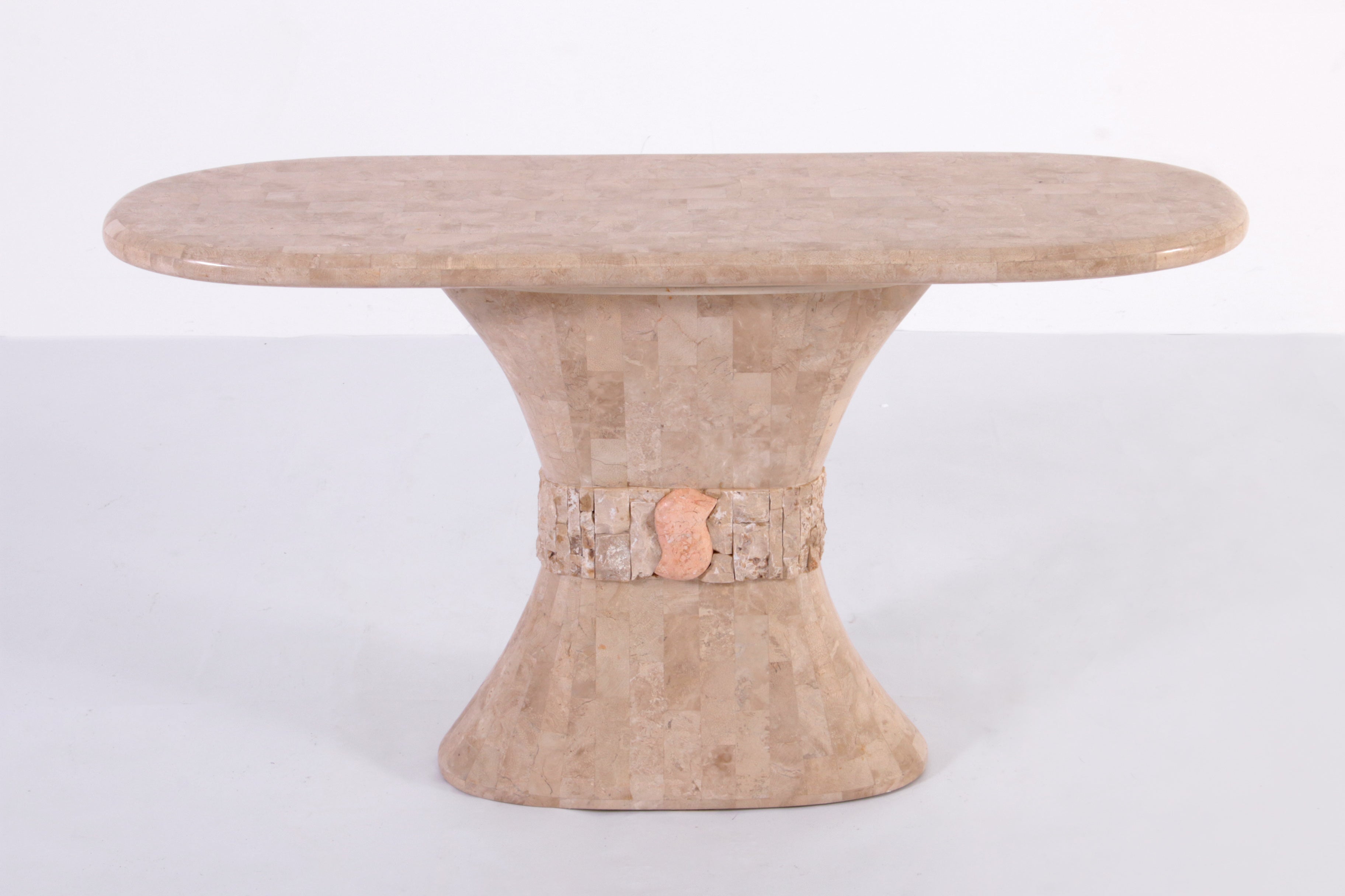 Vintage Postmodern Creamy Console Table with Regency Details