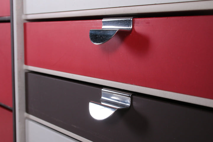 Vintage Palaset Palanox Modular opslag boxen Set of 12, made by Treston handgreep