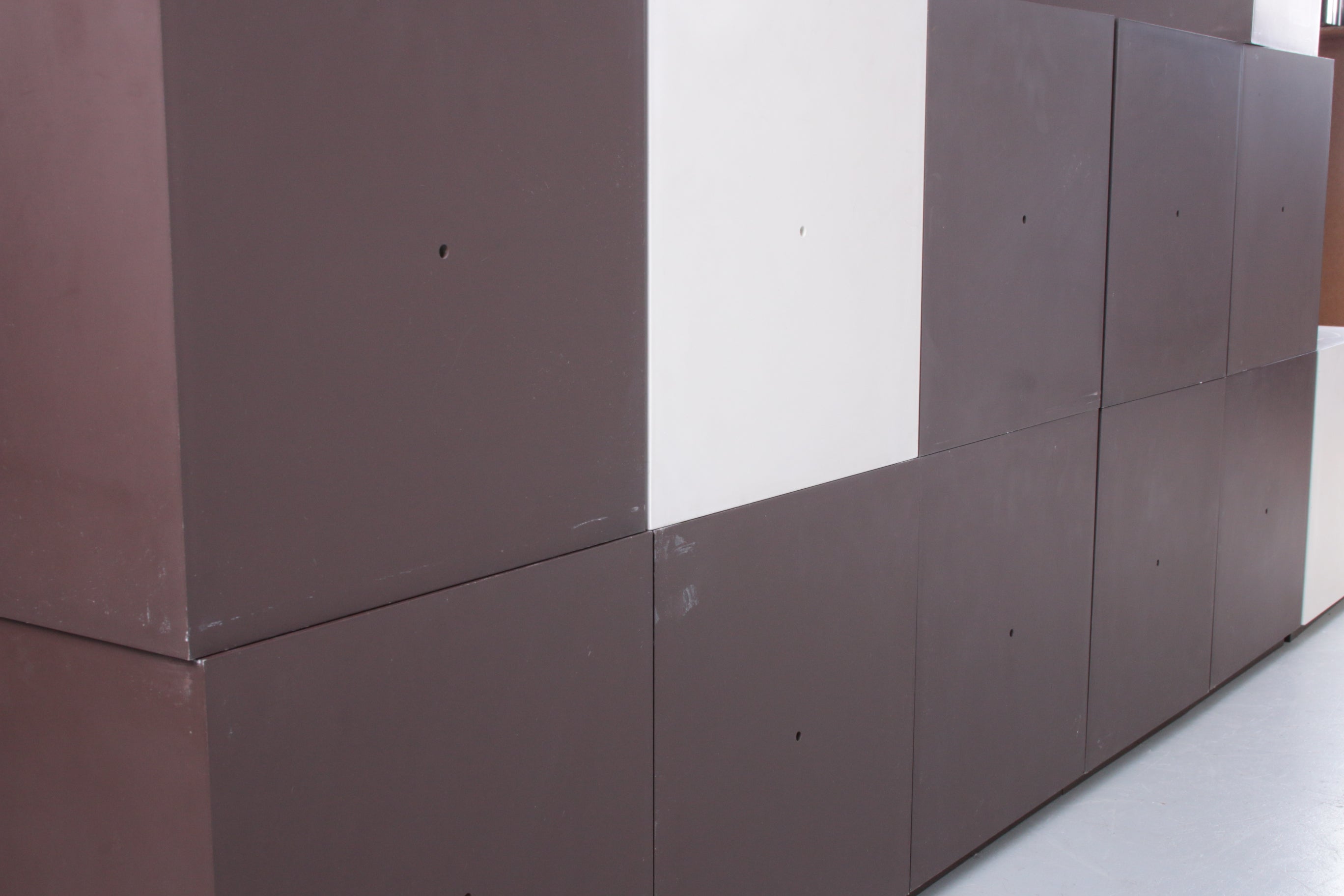 Vintage Palaset Palanox Modular opslag boxen Set of 12, made by Treston achterkant