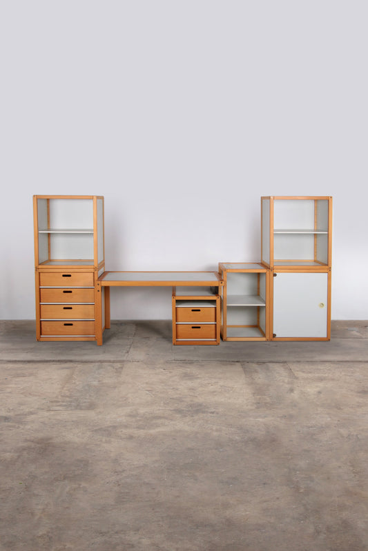 Vintage set bureau met kasten ontwerp van Elmar Flötotto voor Flötotto,1980s