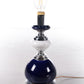 Vintage Lampenvoet van blauw en wit gekleurd glas hoofdfoto