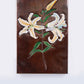 Copper Wall Decoration with Enamel Lilies 1960s