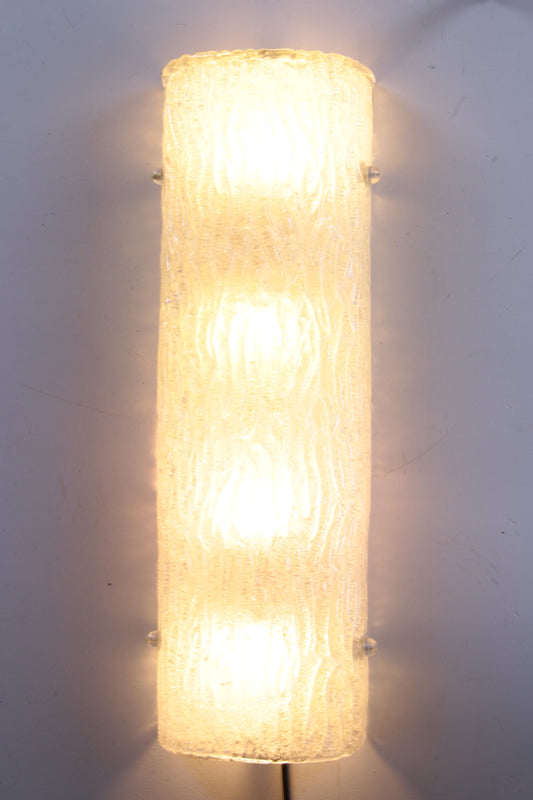 XXL Ice Wall Lamp by Hillebrand 60 cm long made in 1960