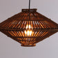 French 1960s hanging lamp made of bamboo