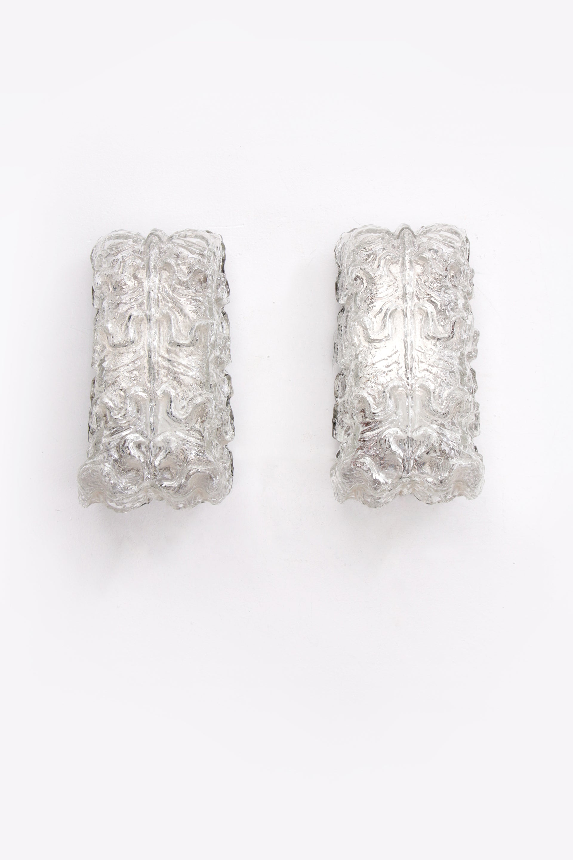 Set Glashutte Limburg wandlampjes van glas,1960 Duitsland