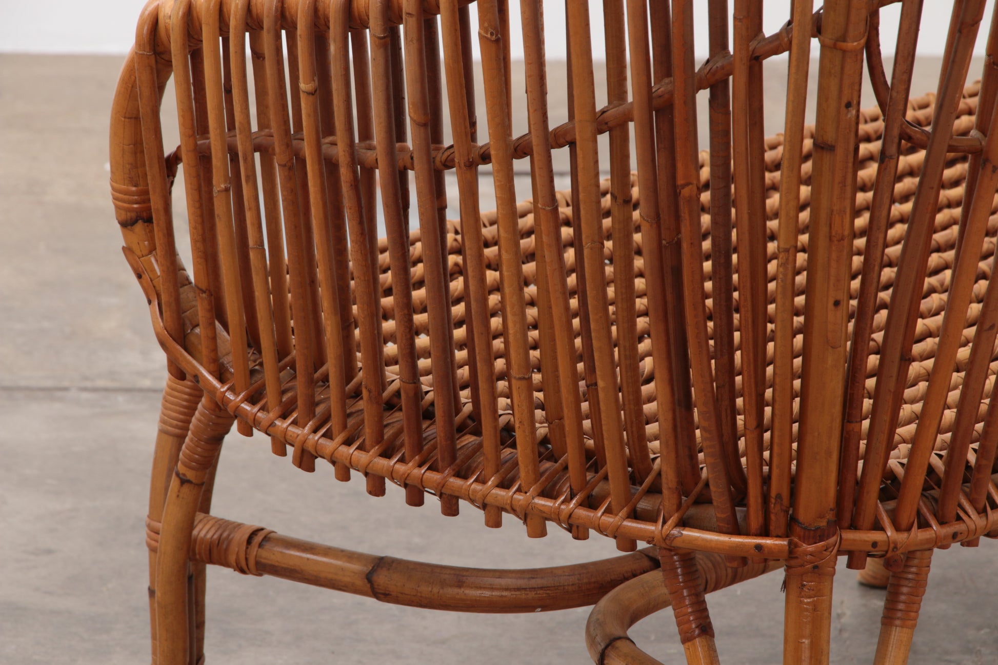 Exclusieve Bamboo and Rattan Chaise Lounge Attributed to Franco Albini