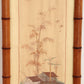 19th century Chinese silk tapestries in bamboo frames