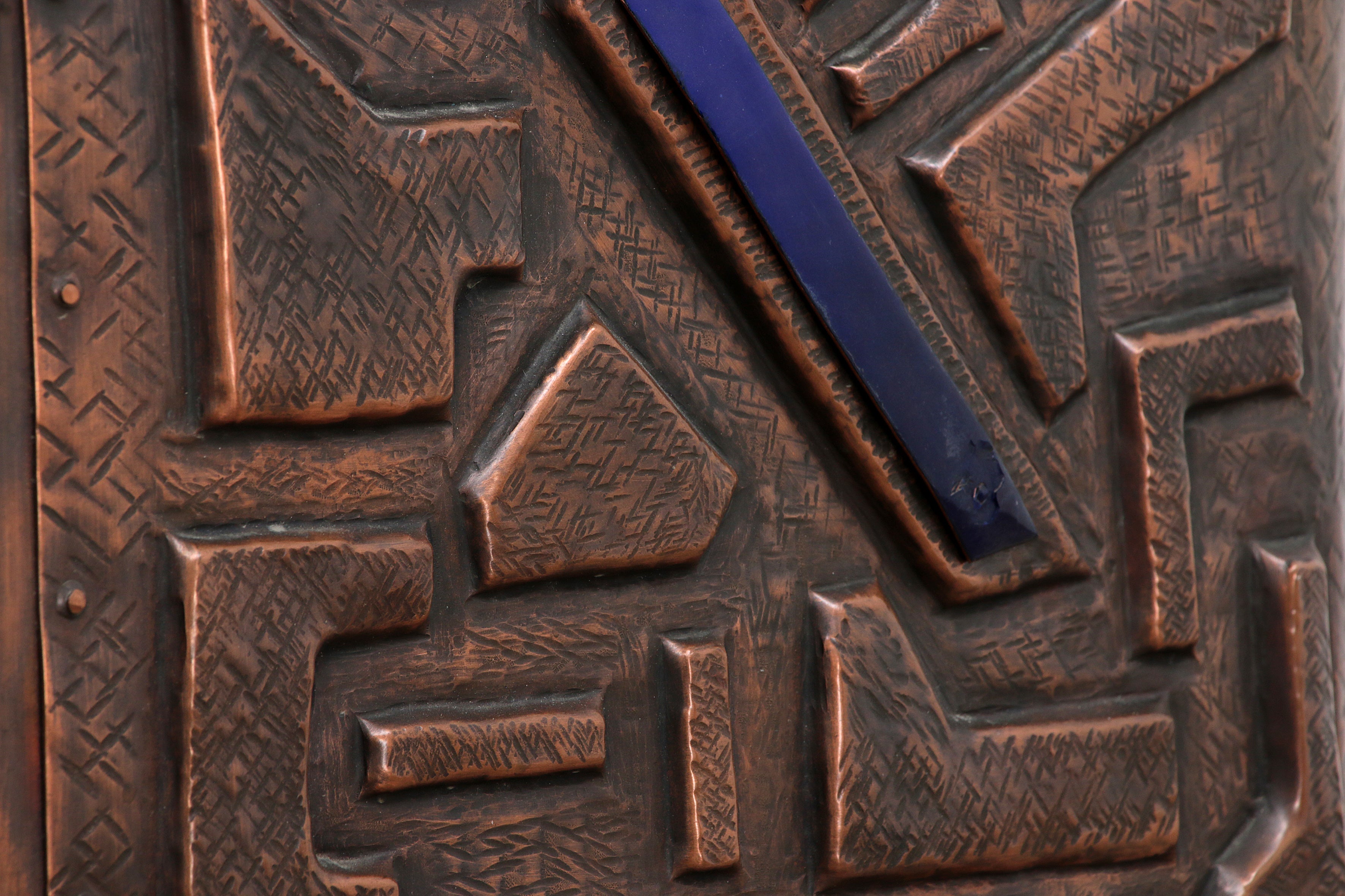 XXL Koperen Wanddecoratie met emaille details,1960 Duitsland