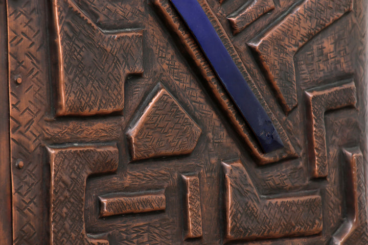 XXL Koperen Wanddecoratie met emaille details,1960 Duitsland