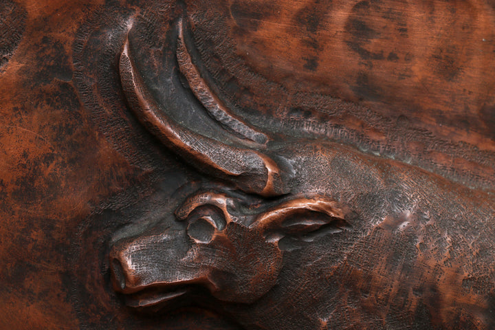 XXL Koperen Wanddecoratie met emaille details,1960 Duitsland