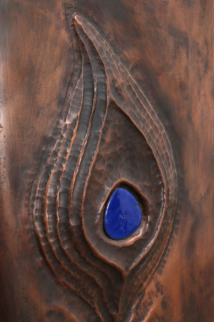 XXL Koperen Wanddecoratie met emaille details,1960 Duitsland