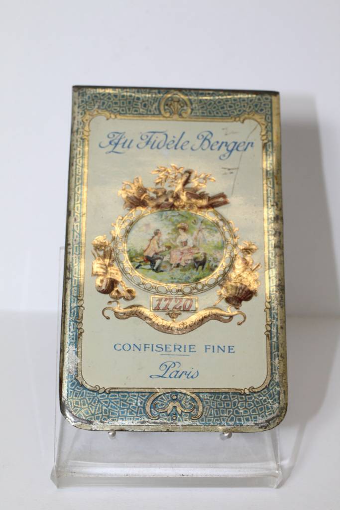 Blikken notitieboekje van Chocolat Lombart achterkant