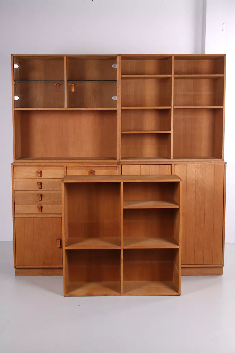 Mid-Century Oak Wall Unit by Kurt Østervig for K.P. Møbler