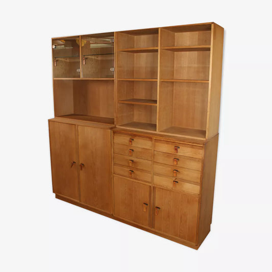 Mid-Century Oak Wall Unit by Kurt Østervig for K.P. Møbler