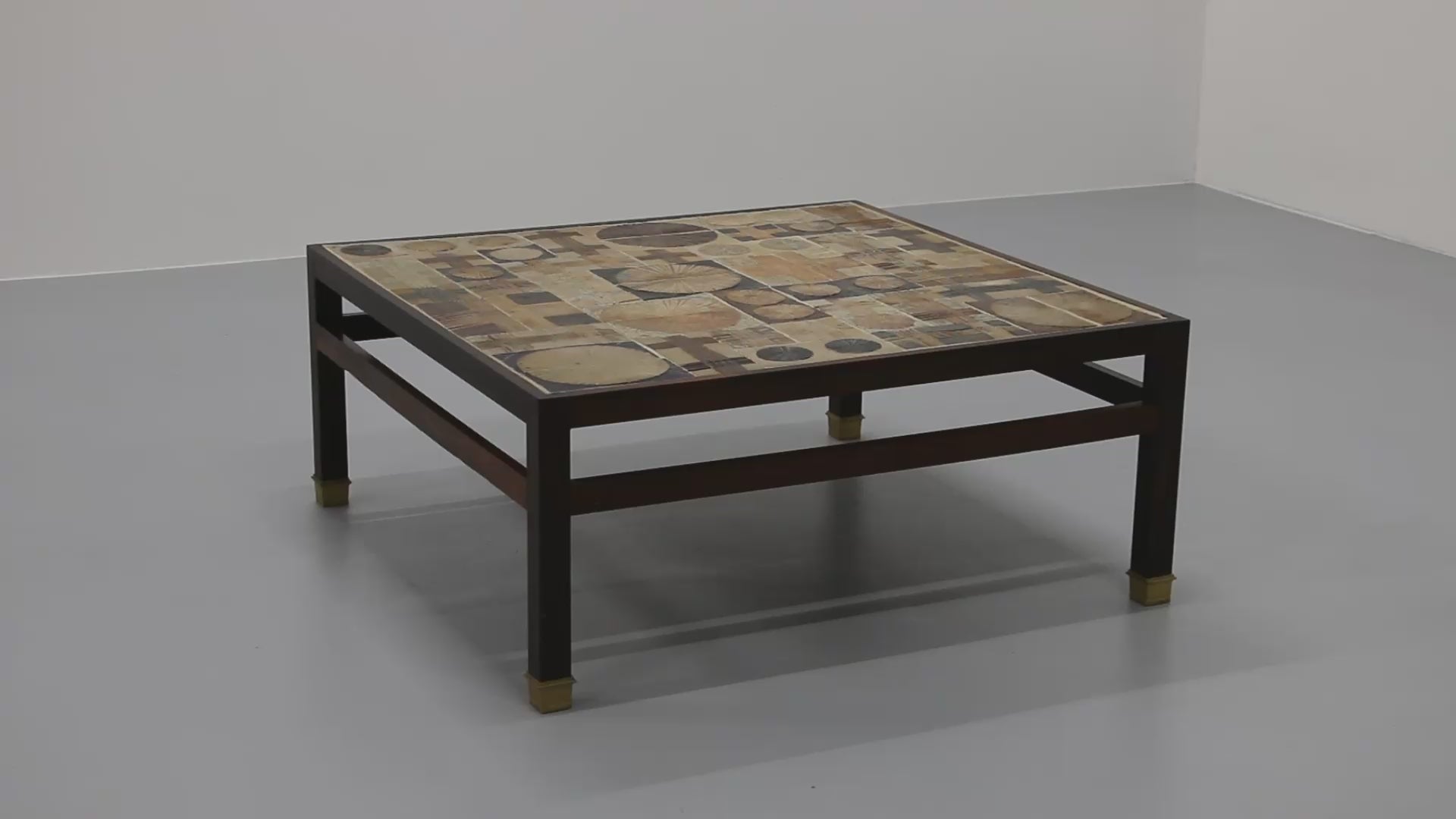 Tue Poulsen Square Tile Top Coffee Table of Wengé by Erik Wørts Danmark 1960s