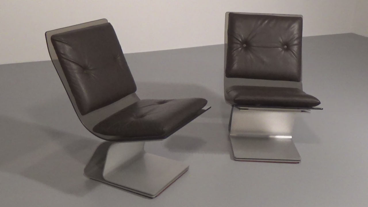 Saint Gobain glass armchairs, Design from Maison Jansen,