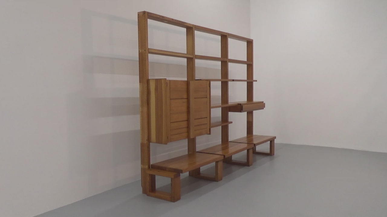 French Brutalist Modular Wall System – Industrial Elegance, ca. 1950
