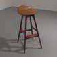 Modern Danish Leather and wood Model OD-61 Bar Stool by Erik Buch for Oddense møbelfabrik, 1964