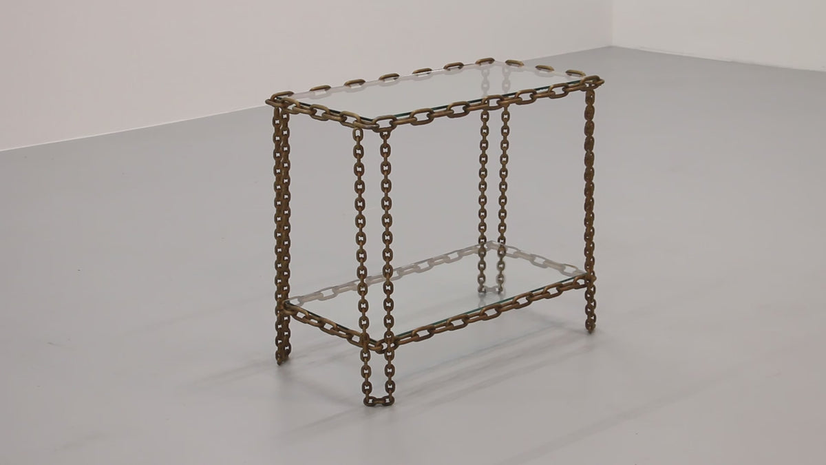 Boho Chain side table Industrial Elegance,1970