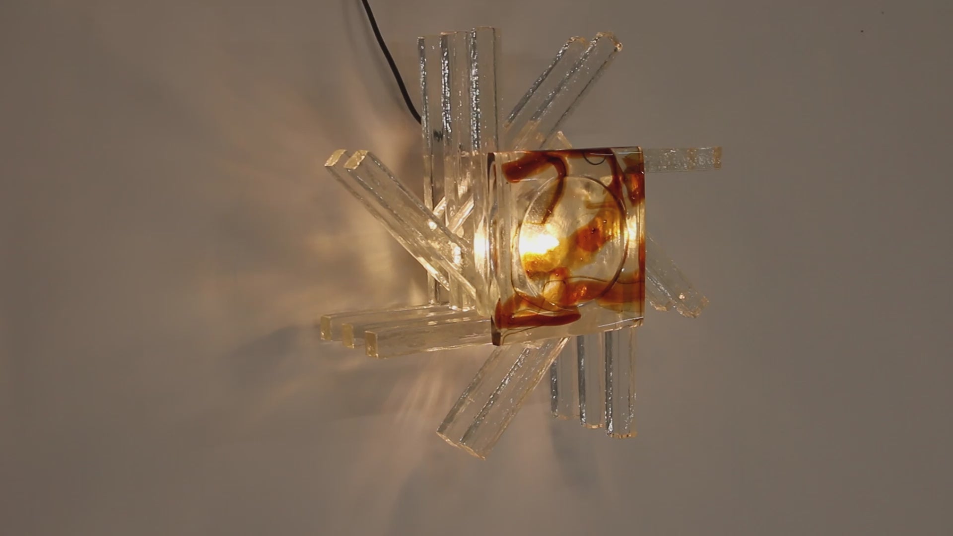 Glass Wall Light from PoliArte, Italy, 1970s
