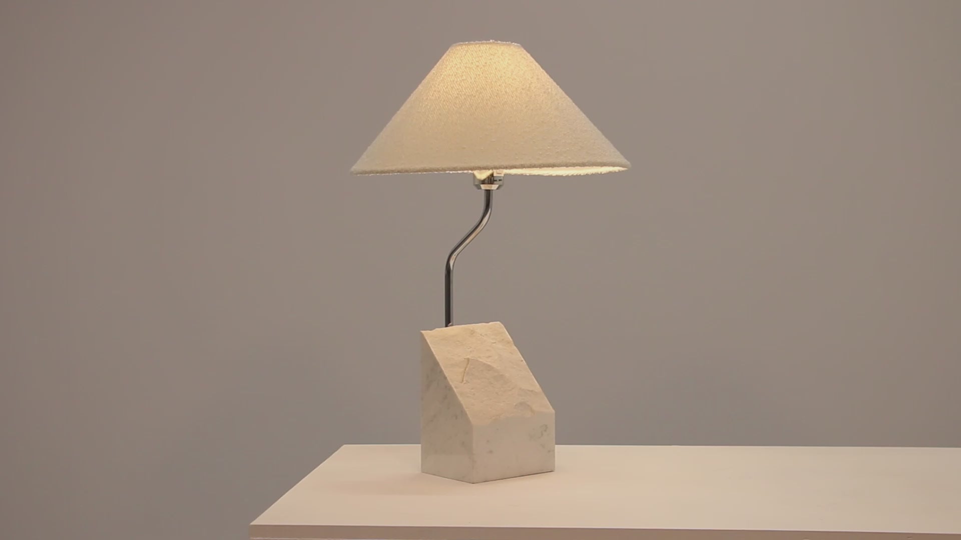 Mid-Century Marble and Steel Table Lamp from Bergboms, 1970s, Sweden,