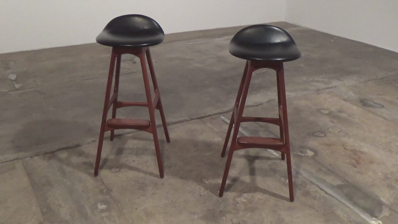 Erik Buch Teak bar stools 1960 Denmark