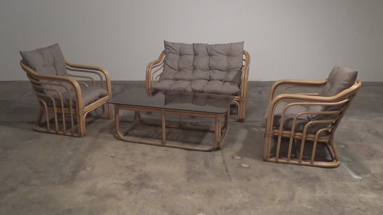 Vintage Bamboo Furniture Set by Jordan Brown,1970