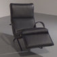 Italian Black Leather Adjustable P40 Relax Chair by Osvaldo Borsani Tecno.
