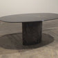 Vintage Oval Black Marble Dining Table, 1970s Italian Design