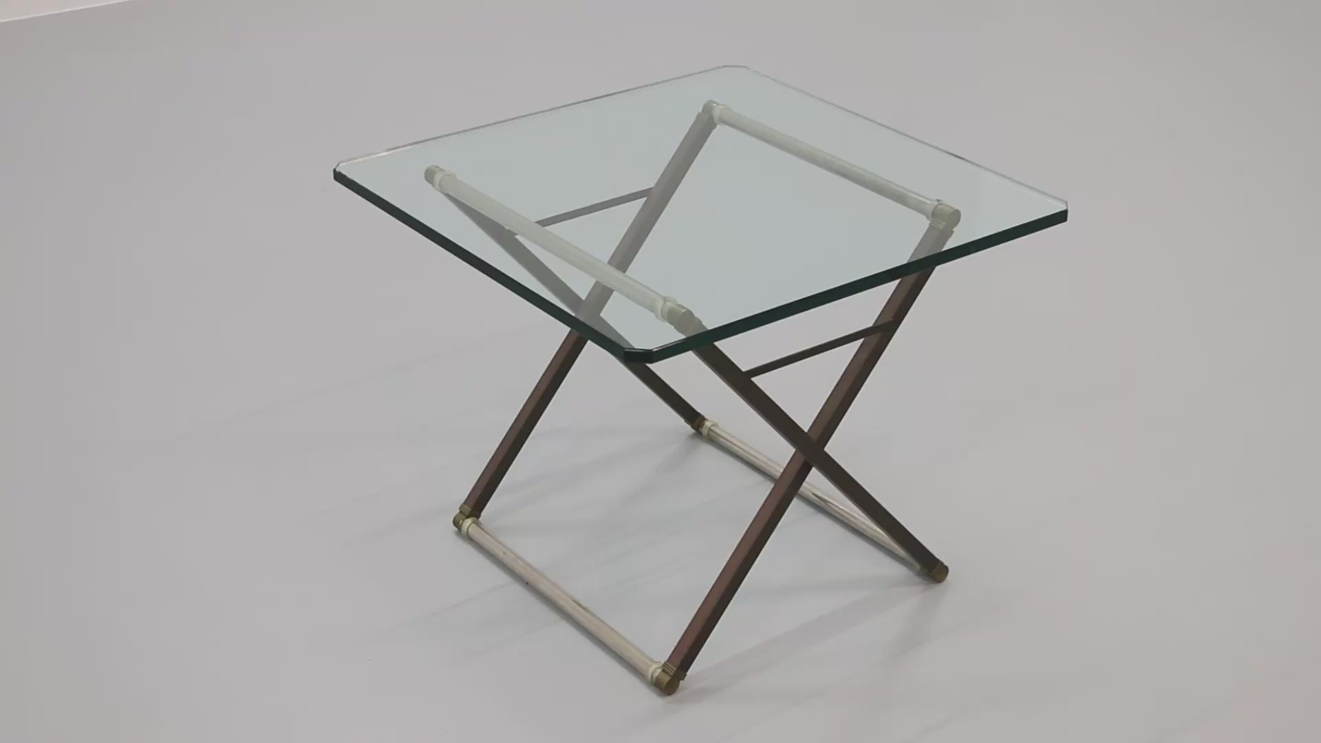 Peter Ghyczy brass and glass side table model T26 1970