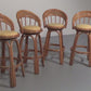 Bamboo Bar Stools with Swivel Seat - 70s Danish Design