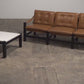 Vintage Leather Three-Seater Sofa with Coffee Table Set