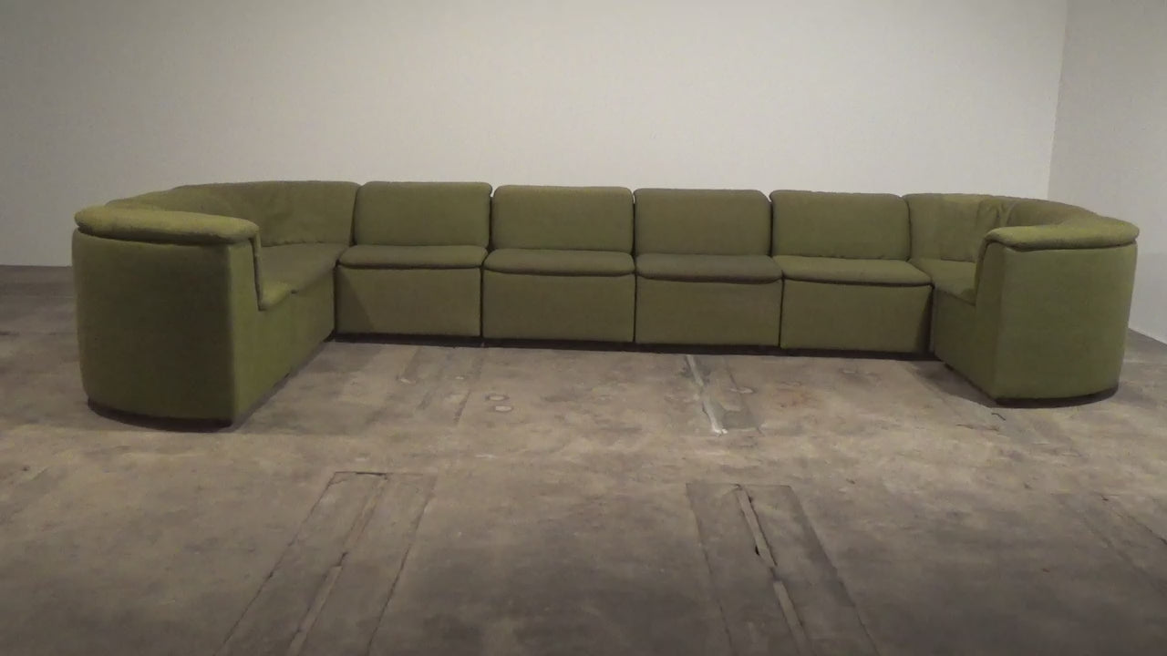 Durlet 9-Piece Modular Sofa in Luxe Green De Ploeg Fabric 1960