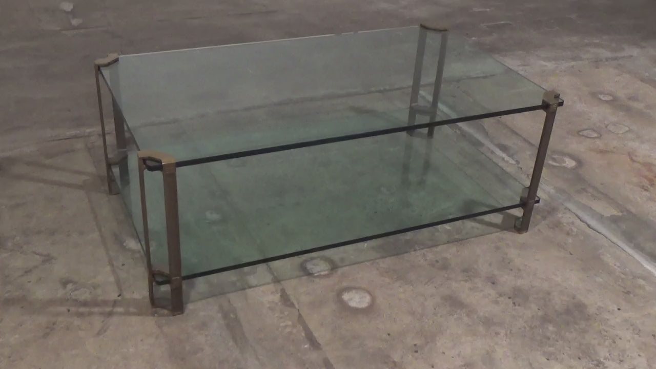 Vintage Glass Coffee Table by Peter Ghyczy, Model T24