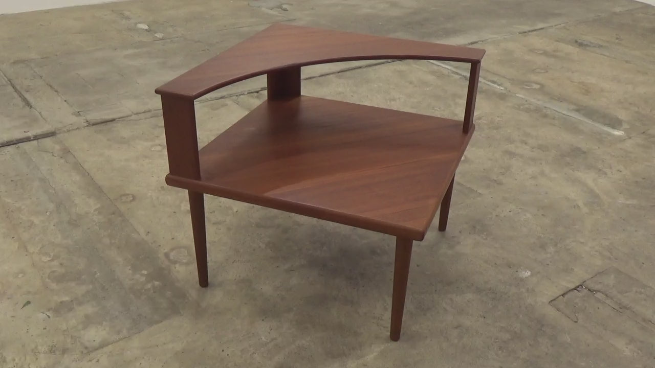 Vintage Zweedse Teakhouten hoektafel van Alf Svensson en Yngvar Sandstrom,1960