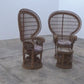 Zeldzame Set van twee King Sized Emmanuelle Pauw Peacock Chairs met bijzettafel