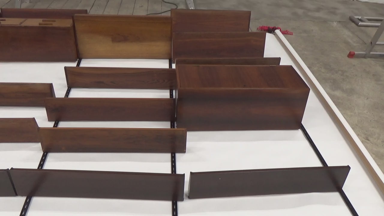 Modulair Donker houten Wandsysteem van Kai Kristiansen - FM Møbler