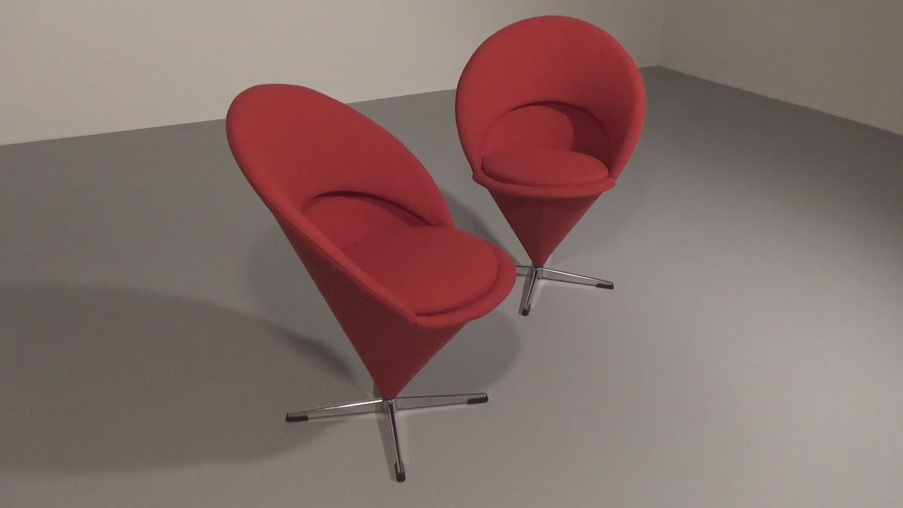 Verner Panton Model Cone K1 Chairs by Plus Linje 60s