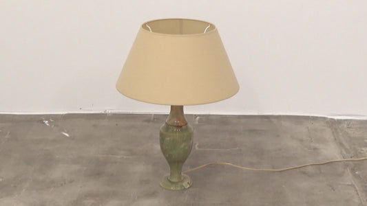 Midcentury onyx marble table lamp "Green spirit' Italy 1950s