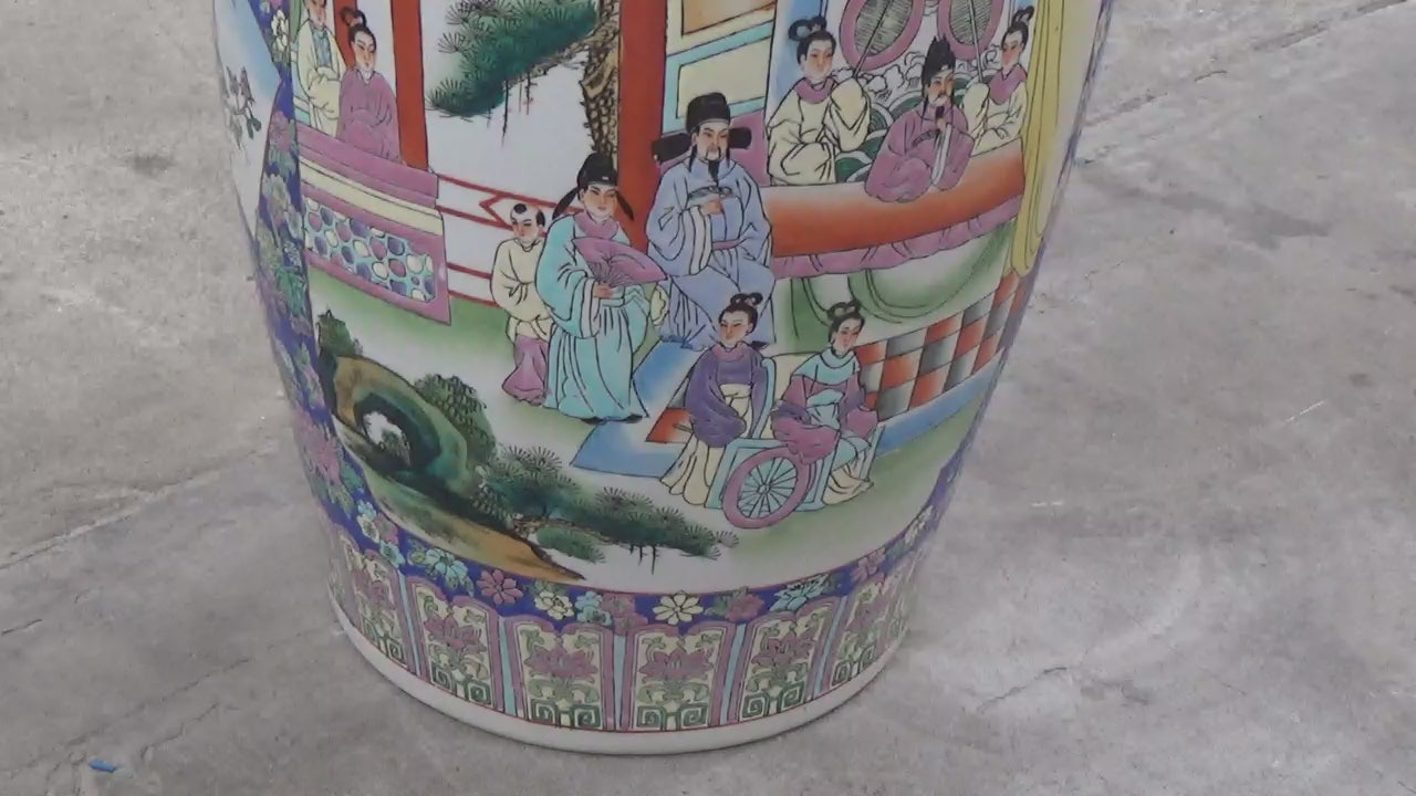 Oude Chinese Keramiek Hand geschilderde Vaas, 1920