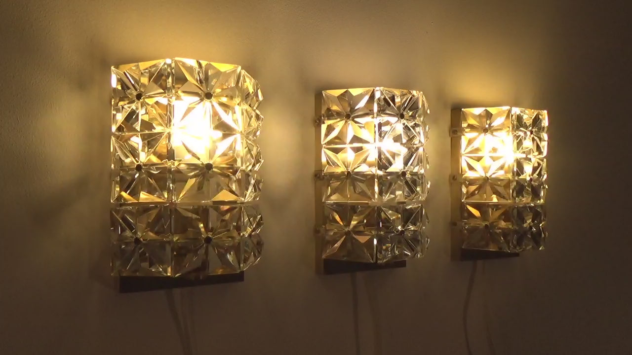 Rare Set of 3 Scandinavie Vitrika Gloria Wall Lamps.