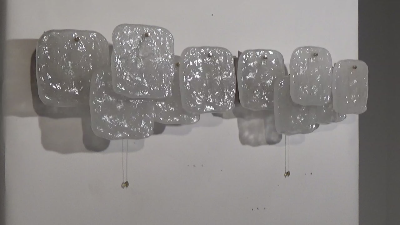 Midcentury Ice Glass Wall Sconces by J.T. Kalmar, Austria (1960s)