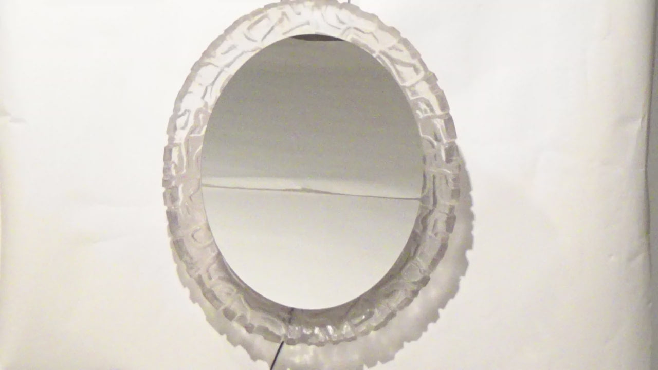 Ovale Badkamer Wandspiegel met Verlichting en Plexiglas Rand - Hillebrand