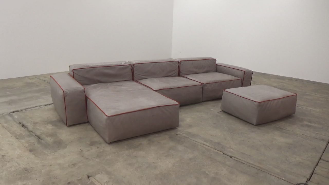 Modulaire Italiaanse Leren Bank Riff van Flexteam - Set van 4